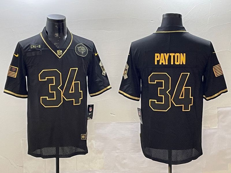 Men Chicago Bears #34 Payton Black Gold 2025 Nike Limited NFL Jersey style 1->chicago bears->NFL Jersey